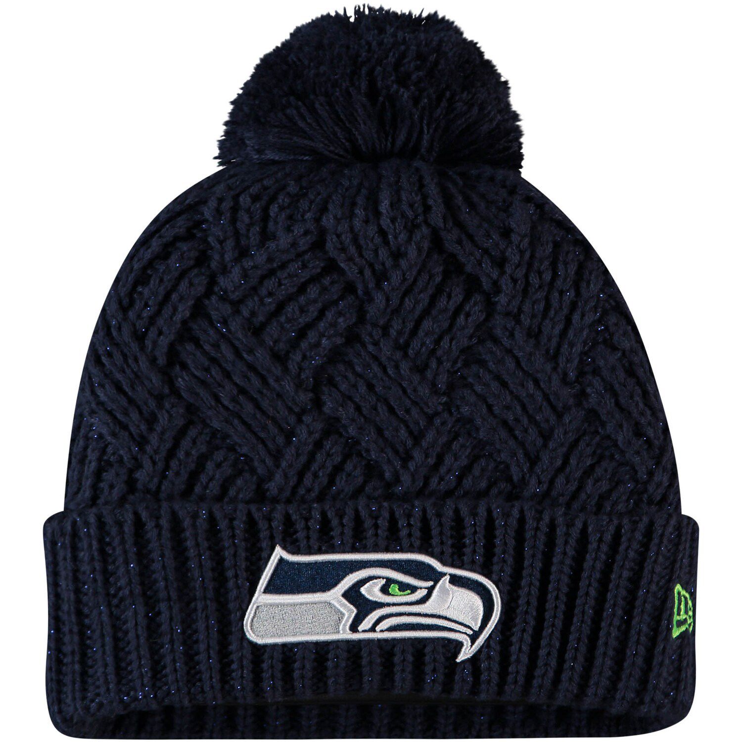 New Era Youth Boys Royal Seattle Seahawks 2021 Nfl Sideline Sport Historic  Pom Cuffed Knit Hat