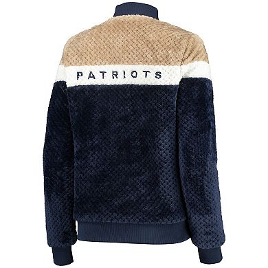Women's G-III 4Her by Carl Banks Navy/Cream New England Patriots Riot Squad Sherpa Full-Snap Jacket