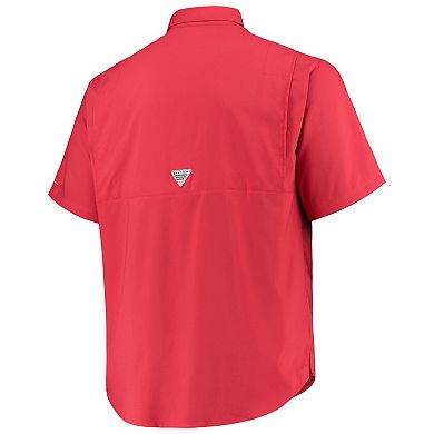 Men's Columbia Scarlet Ohio State Buckeyes Big & Tall Tamiami Omni-Shade Button-Down Shirt