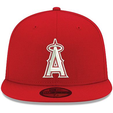 Men's New Era Red Los Angeles Angels White Logo 59FIFTY Fitted Hat
