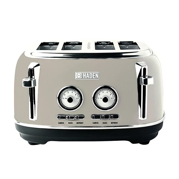 Haden Dorset 4 Slice Wide Slot Stainless Steel Toaster with Crumb Tray
