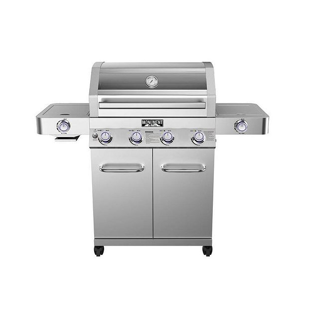 Monument Grills 2-Burner Propane GAS Grill in Stainless with Clearview Lid and LED Controls