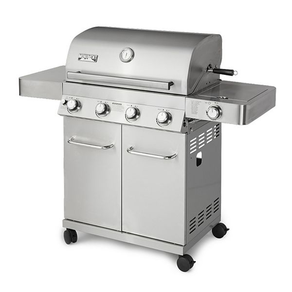 Monument Grills 17842 Stainless Steel 4-Burner Propane Gas Grill with Rotisserie - Silver