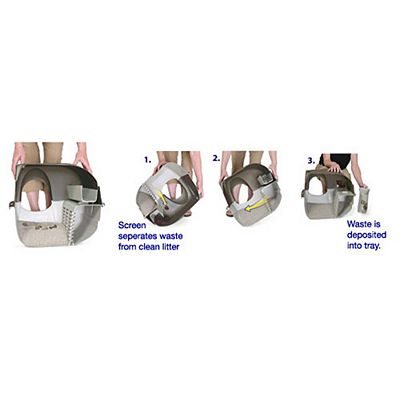 Omega Paw PR RA15 1 Roll N Clean Self Cleaning Litter Box Regular Pearl Blue