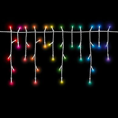 Home Heritage 7' Icicle Style Holiday Lights, App Controlled, 50 RGB LEDs 3 Pack