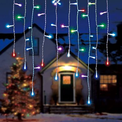 Home Heritage 7 Foot Icicle Style Holiday Lights, App Controlled, 50 RGB LEDs
