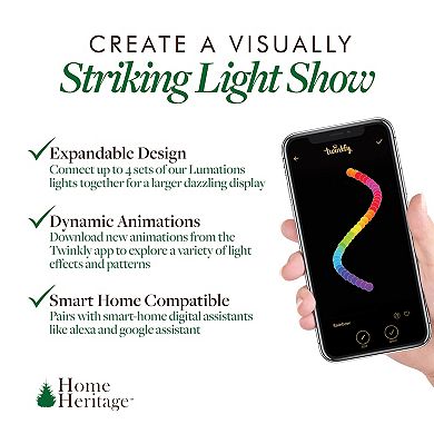 Home Heritage Lumations 33 Ft Rgb Led Indoor/outdoor String Lights, 100 Count