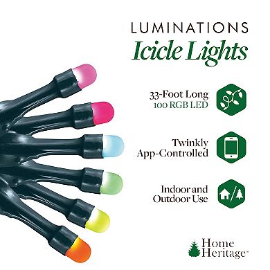 Home Heritage Lumations 33 Ft Rgb Led Indoor/outdoor String Lights, 100 Count