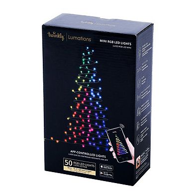 Home Heritage 16.3' Wrapped Dome Holiday Lights, App Control, 50 RGB LEDs,5 Pack