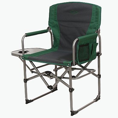 Kamp-Rite Compact Director's Chair w/Side Table & Organizer, Green (2 Pack)