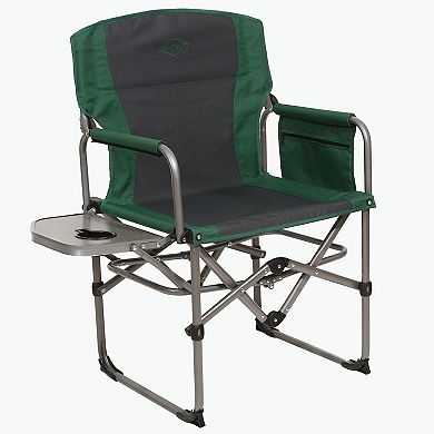 Kamp-Rite Compact Director's Chair w/Side Table & Organizer, Green (2 Pack)