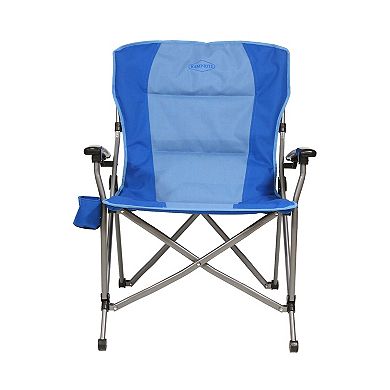 Kamp-Rite Soft Padded Folding Hard Arm Camp Chair with Cupholder, Blue (2 Pack)