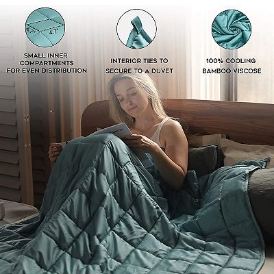 YnM Cooling 48 x 72 Weighted Blanket for Twin Full Beds Sea Grass