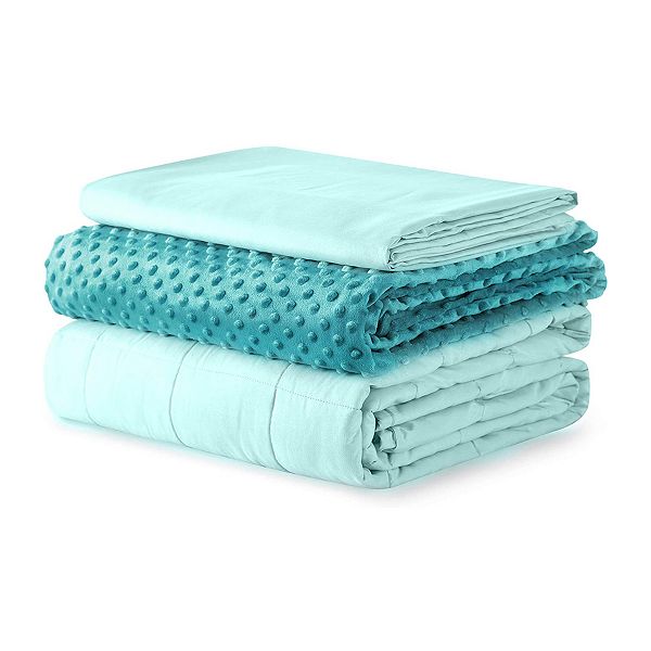 YnM 3 Piece Set 20 Pound Premium Glass Bead Weighted Blanket with 2