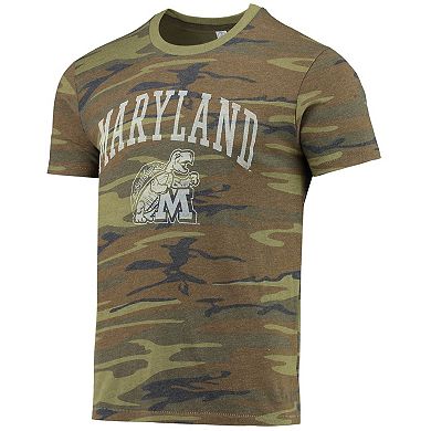 Men's Alternative Apparel Camo Maryland Terrapins Arch Logo Tri-Blend T-Shirt