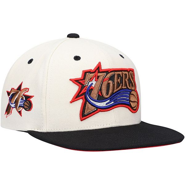 Men's Mitchell & Ness Cream Golden State Warriors Hardwood Classics Sail 2-Tone Snapback Hat