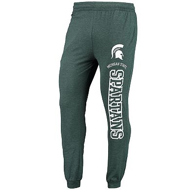 Men's Concepts Sport Heathered Green/Heathered Charcoal Michigan State Spartans Meter Long Sleeve Hoodie T-Shirt & Jogger Pants Set