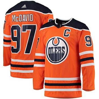 Men's adidas Connor McDavid Orange Edmonton Oilers Home Captain Patch  Primegreen Authentic Pro Player Jersey