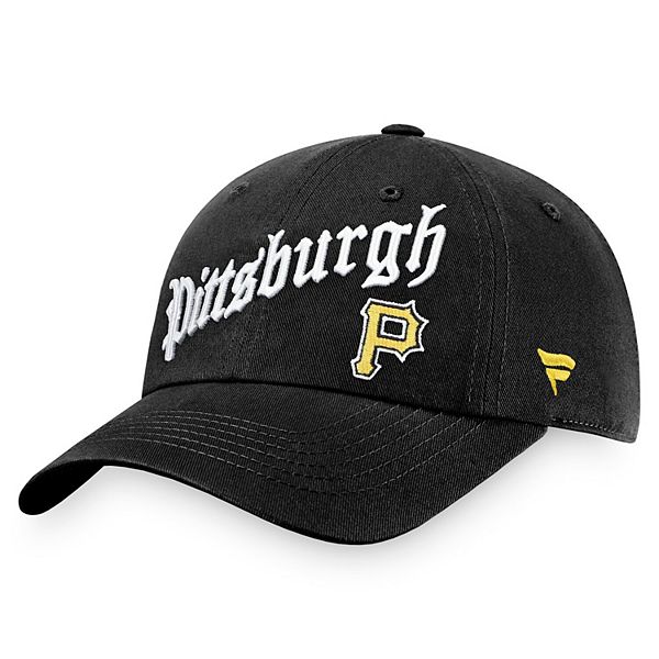 Men's Pittsburgh Pirates Fanatics Branded Black Iconic Old English Snapback  Hat