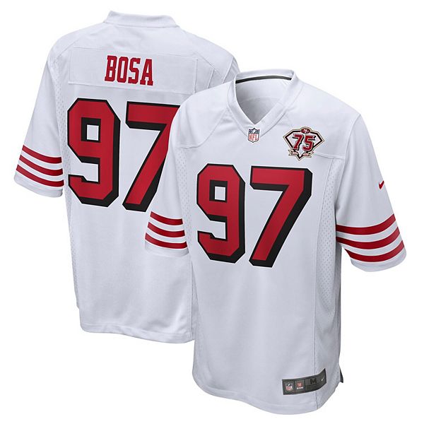 Men's Nike Nick Bosa White San Francisco 49ers 75th Anniversary 2nd  Alternate Game Jersey