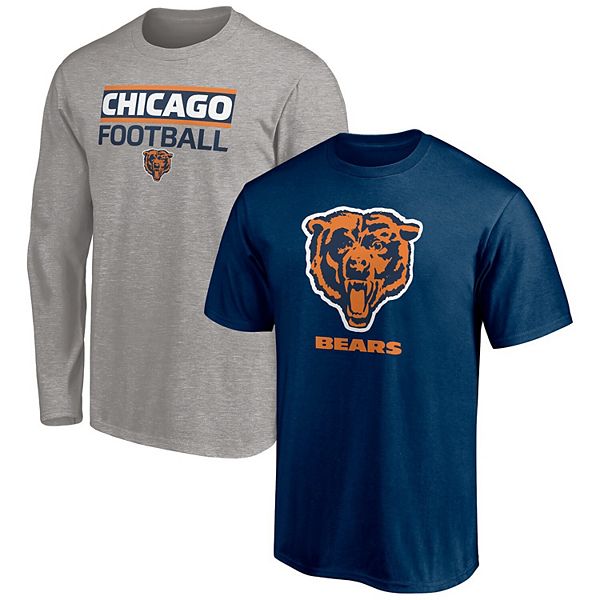 Men's Fanatics Branded Heathered Gray Chicago Bears Big & Tall Practice  Long Sleeve T-Shirt