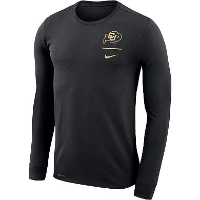 Men's Nike Black Colorado Buffaloes Logo Stack Legend Performance Long Sleeve T-Shirt