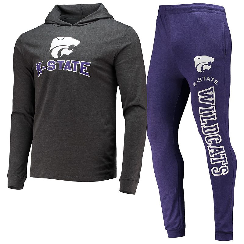 Mens Concepts Sport Purple/Charcoal Kansas State Wildcats Meter Long Sleev