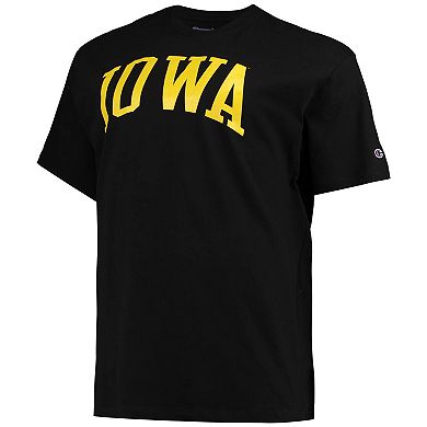 Men's Champion Black Iowa Hawkeyes Big & Tall Arch Team Logo T-Shirt