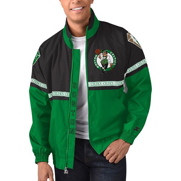 Youth Boston Celtics Gray Shooter Raglan Quarter-Zip Jacket