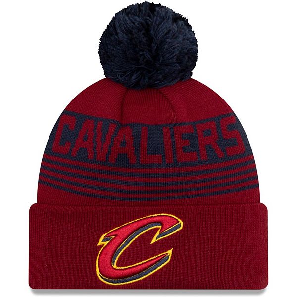 47 Wine Cleveland Cavaliers Meeko Cuffed Knit Hat With Pom in Red