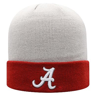 Men's Top of the World Gray/Crimson Alabama Crimson Tide Core 2-Tone Cuffed Knit Hat