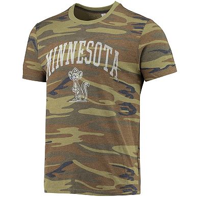 Men's Alternative Apparel Camo Minnesota Golden Gophers Arch Logo Tri-Blend T-Shirt
