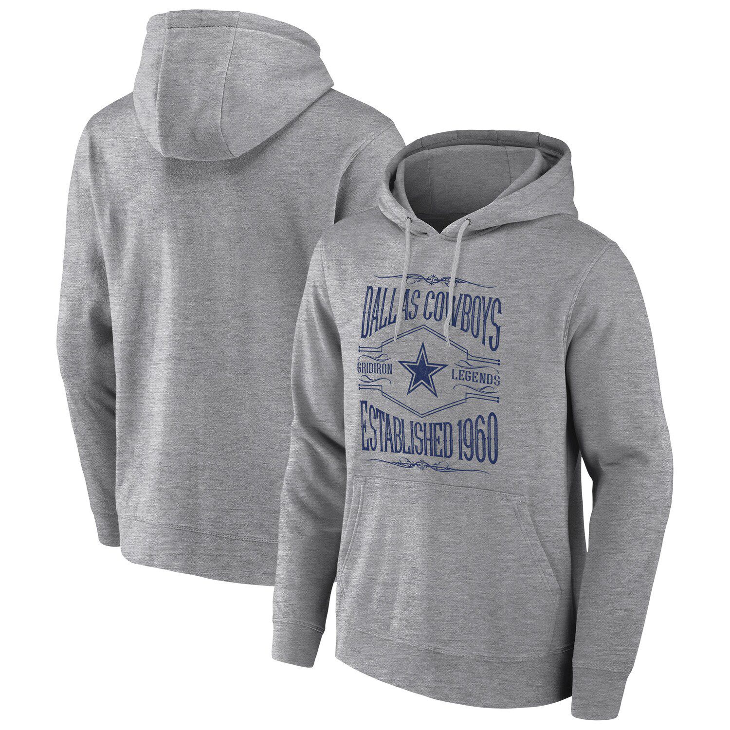 Image for Unbranded Men's NFL x Darius Rucker Collection by Fanatics Heathered Gray Dallas Cowboys 2-Hit Pullover Hoodie at Kohl's.