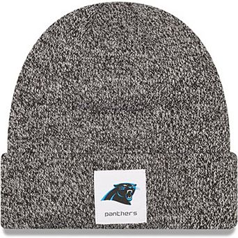 Men's New Era Heathered Black Carolina Panthers Hamilton Cuffed Knit Hat