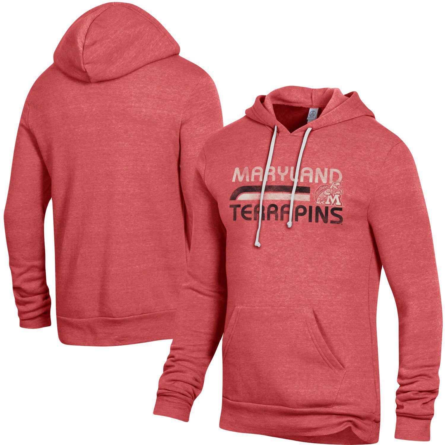 Image for Unbranded Men's Alternative Apparel Heathered Red Maryland Terrapins Team Stack Challenger Tri-Blend Pullover Hoodie at Kohl's.