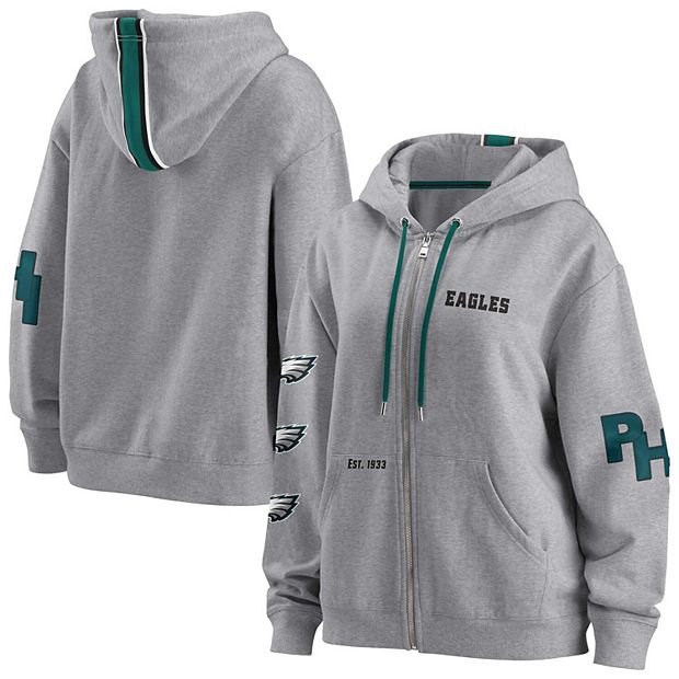 Women's WEAR by Erin Andrews Heathered Gray Philadelphia Eagles Pullover  Sweatshirt