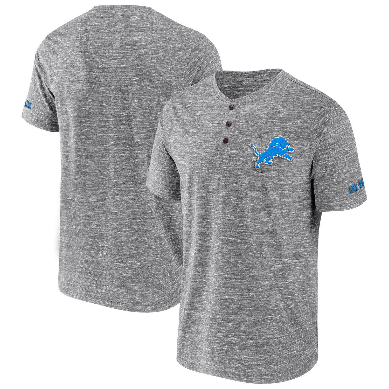 Image for Unbranded Men's NFL x Darius Rucker Collection by Fanatics Heathered Gray Detroit Lions Slub Henley T-Shirt at Kohl's.