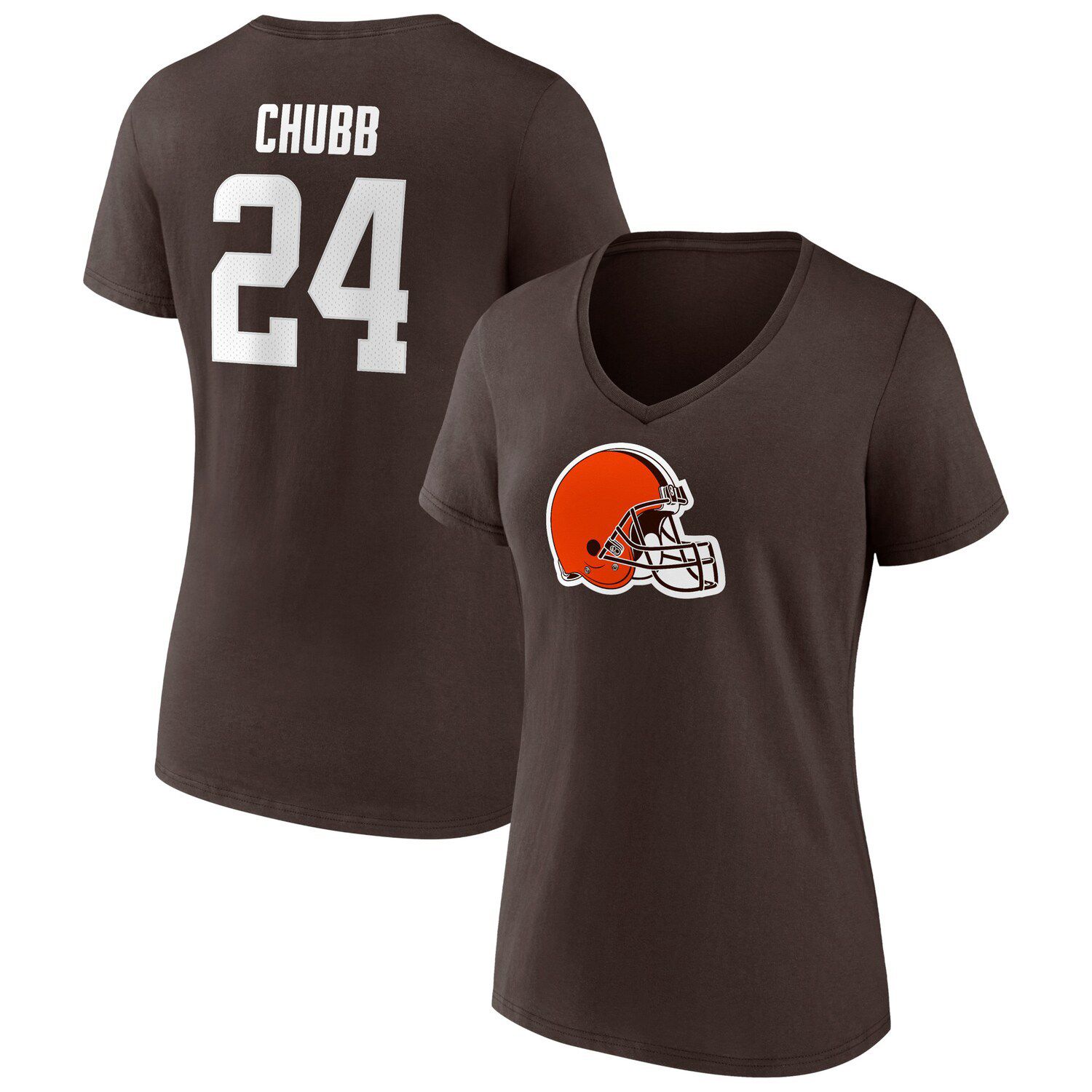 Deshaun Watson Cleveland Browns Majestic Threads Women's Name & Number  Raglan 3/4 Sleeve T-Shirt - Brown