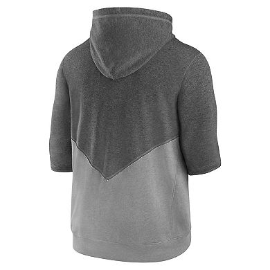 Men's Nike Heathered Charcoal/Heathered Gray Cleveland Guardians Team Modern Arch 3/4 Sleeve Pullover Hoodie