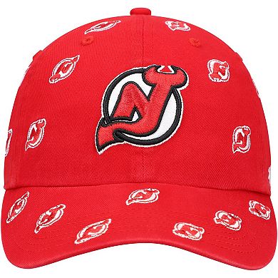 Women's '47 Red New Jersey Devils Confetti Clean Up Logo Adjustable Hat