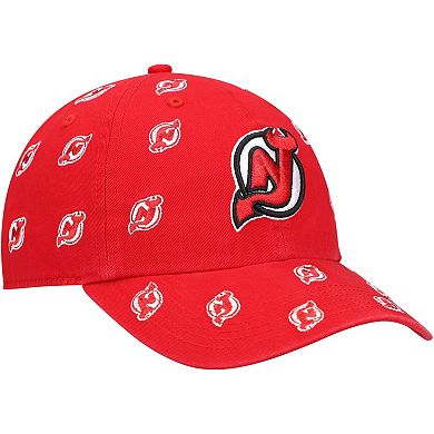 Women's '47 Red New Jersey Devils Confetti Clean Up Logo Adjustable Hat
