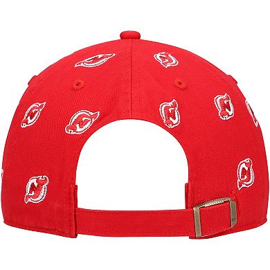 Women's '47 Red New Jersey Devils Confetti Clean Up Logo Adjustable Hat