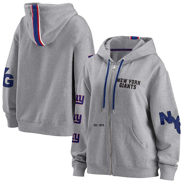 Women's WEAR by Erin Andrews Heathered Gray New York Giants Plus Size Taped  Full-Zip Hoodie Jacket