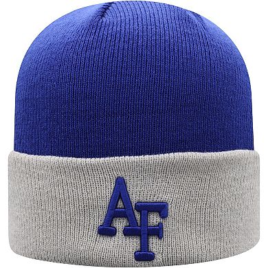 Men's Top of the World Royal/Gray Air Force Falcons Core 2-Tone Cuffed Knit Hat