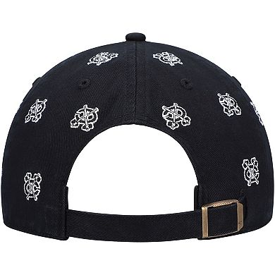 Women's '47 Black Chicago Blackhawks Confetti Clean Up Adjustable Hat
