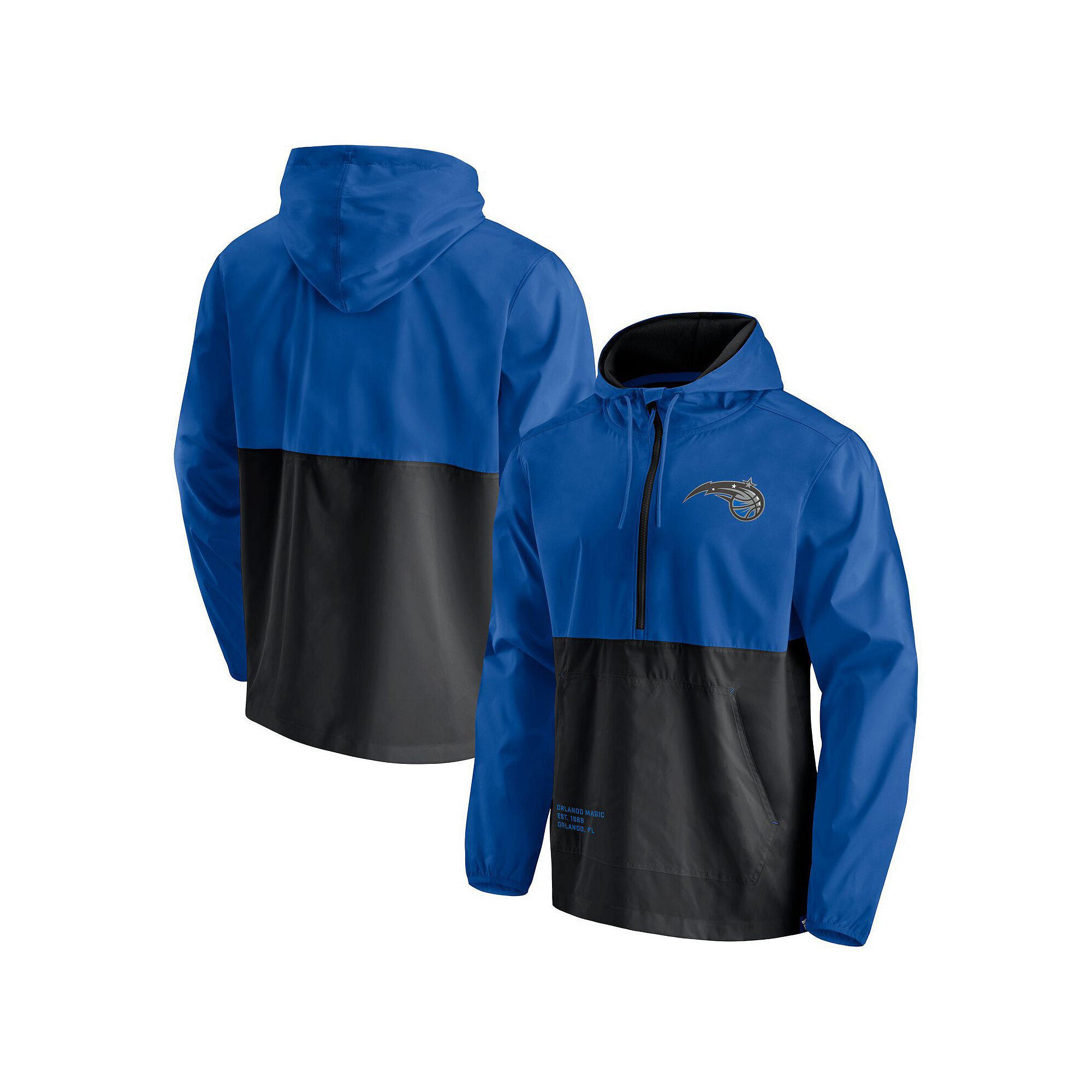 Mens Fanatics Branded Blue/Black Orlando Magic Anorak Block Party Windbrea