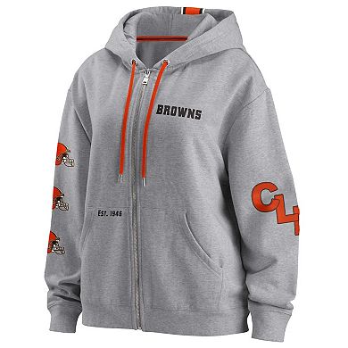 Women's WEAR by Erin Andrews Gray Cleveland Browns Full-Zip Hoodie