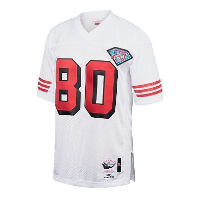 Men s Mitchell Ness Jerry Rice White San Francisco 49ers 1994 Authentic Throwback Retired Player Jersey
