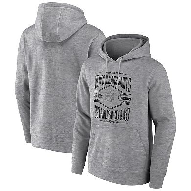 Men's NFL x Darius Rucker Collection by Fanatics Heathered Gray New Orleans Saints 2-Hit Pullover Hoodie