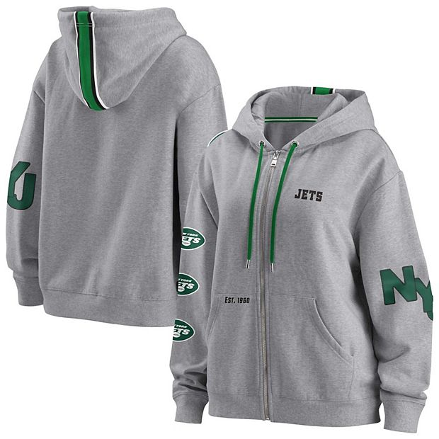 Women's WEAR by Erin Andrews Gray New York Jets Full-Zip Hoodie